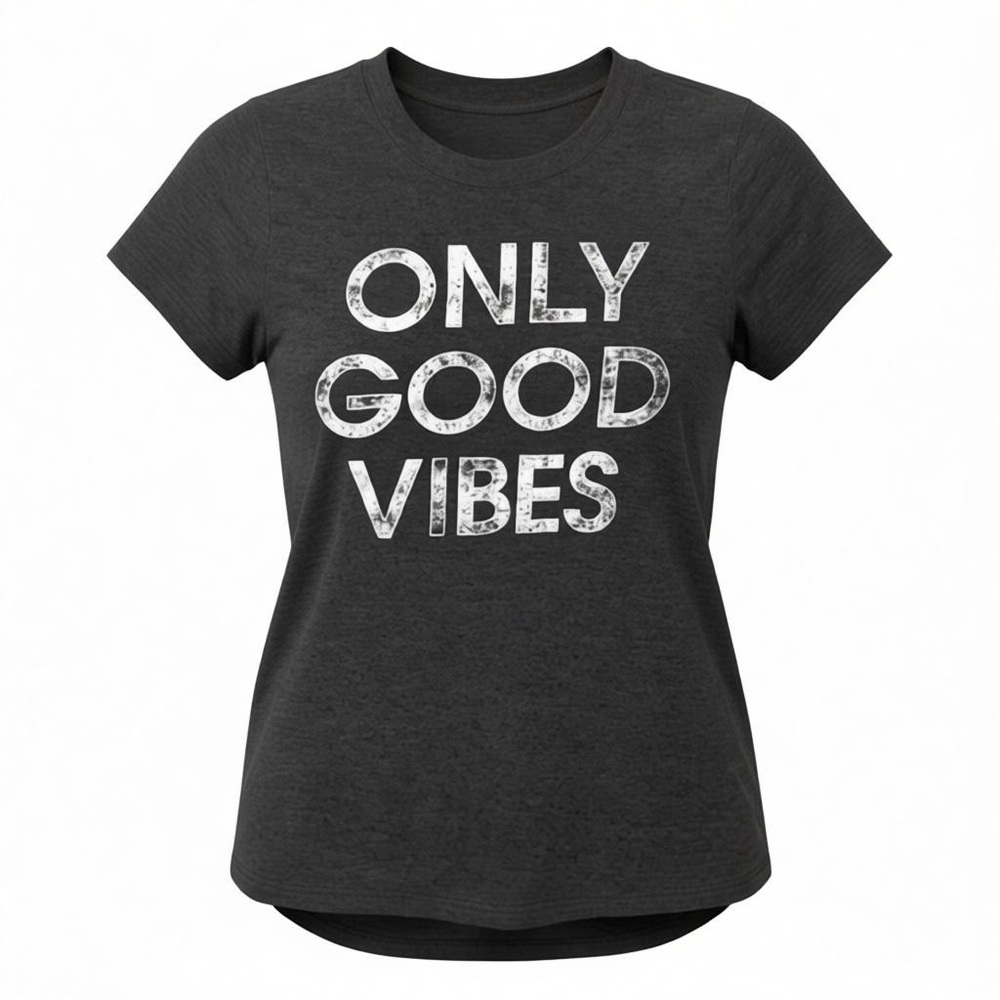 MODERN LUX | Women’s MODERN LUX “ONLY GOOD VIBES” Gray Shirt Size XS